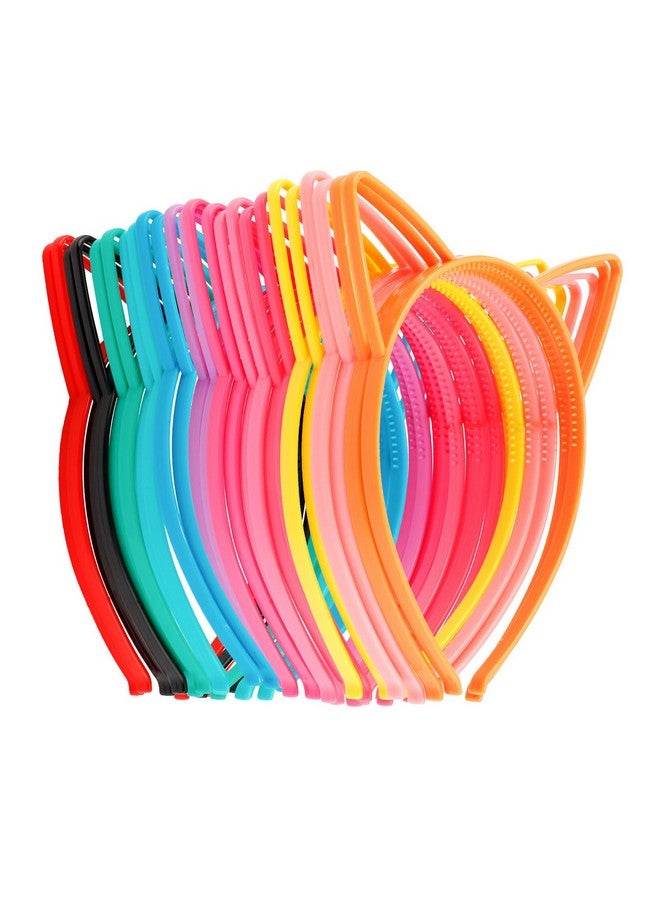 كوسايد 24 قطعة من عصابات رأس آذان القطط البلاستيكية لتزيين الحفلات عصابات رأس كيتي للفتيات هدايا حفلات غابي لوازم أعياد الميلاد للنساء إكسسوارات شعر الهالوين حلقات شعر أزياء - Image 1