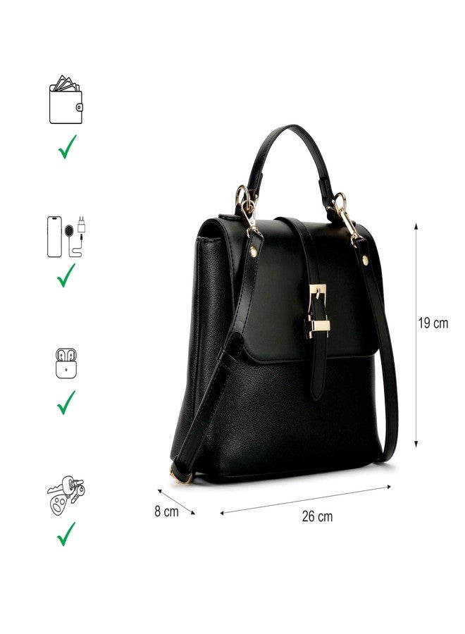 Fastrack Mini Vibe Satchel for Women| Small Faux Leather Satchel with Buckle & Button Lock | Crossbody or Top Handle Options | 3.95L Stylish Handbag for Everyday Adventures | Small Satchel Bag for Girls and Women - Image 4