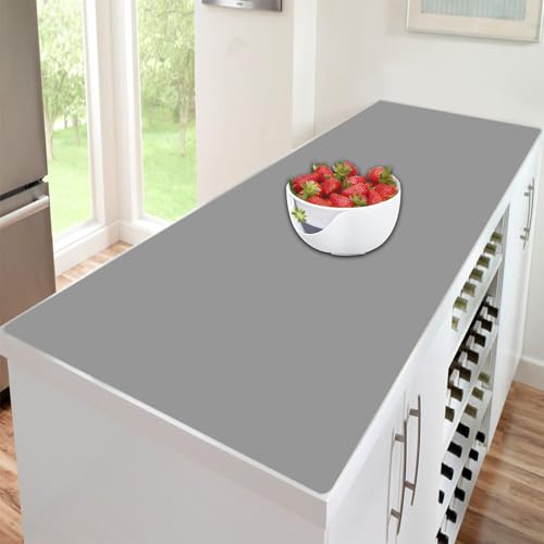 473x236120cmx60cm Extra Large Silicone Mat for Kitchen Counter 14MM Thick NonSlip Heat Resistant Countertop Protector Waterproof Durable Kitchen Mat for Countertops Islands Light Gray