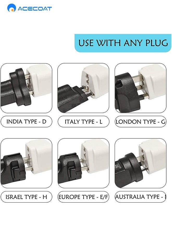 ACECOAT - UK to EU Plug Travel Adapter-Wall Power Charger-3-pin KSA/UAE/UK Plug Convert to 2-pin EU/Germany/France/Italy/Spain Socket Converter-Type E/F European Adapter for KSA/ US/UK/JP/CN/AU-3 pack-Black - Image 1