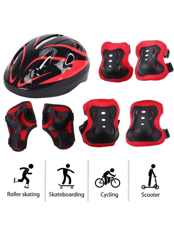 UETEEY Kids Protective Gear Adjustable Protective Helmet,Kids Helmet Knee Elbow Pads Wrist Guard Sport Protective Gear Adjustable Scooter Skateboard Roller Bike Skate Cycling Safety Set - Image 5