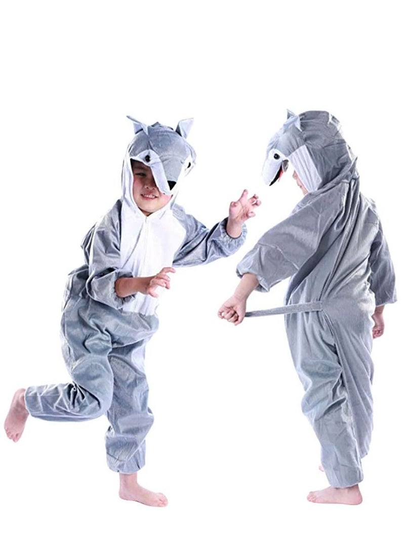 Brain Giggles Brain Giggles Wolf Animal Plush Costume Design Carnival Party Jumpsuit for Kids Boys and Girls Medium  - Image 1