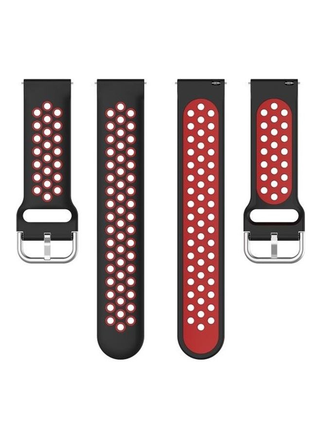 BGM Replacement Silicone Watchband For Huawei Watch 3/3 Pro Black/Red - Image 3