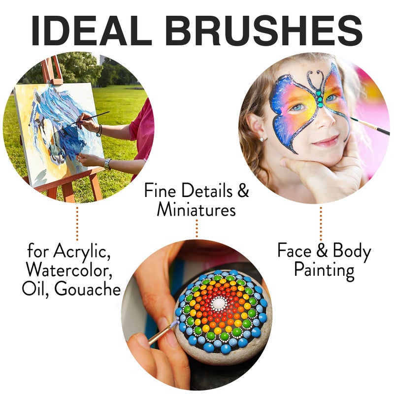 Benicci Professional Artist Paint Brush Set of 12 - Painting Brushes Kit for Kids, Adults Fabulous for Canvas, Watercolor & Fabric - for Beginners and Professionals - Great for Water, Oil or Acrylic Painting - Image 4
