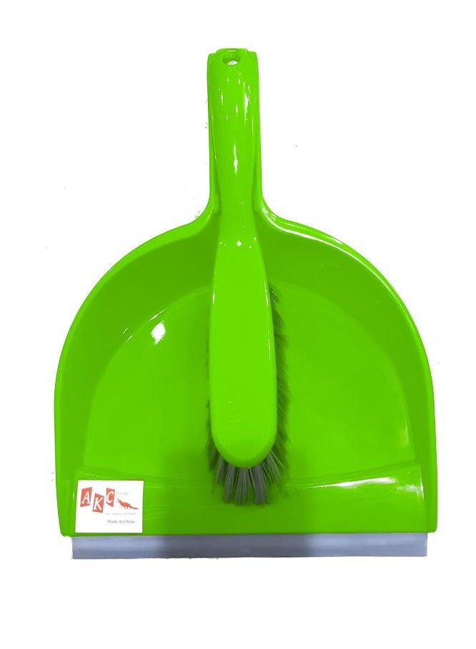 مجرفة وفرشاة بمقبض قصير 2 في 1 | هيكل متميز | تنظيف وكنس متعدد الأغراض | مثالي لجميع الأسطح | أخضر