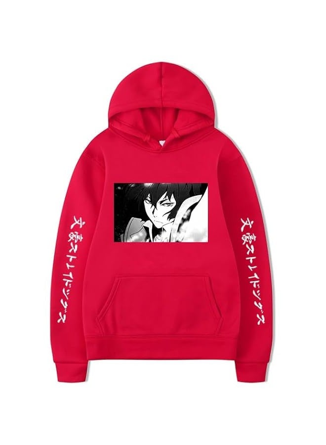Anime Hoodie Dazai Osamu Nakahara Chuuya Cosplay Casual Long Sleeve Pullover Sweatshirt for Men Women