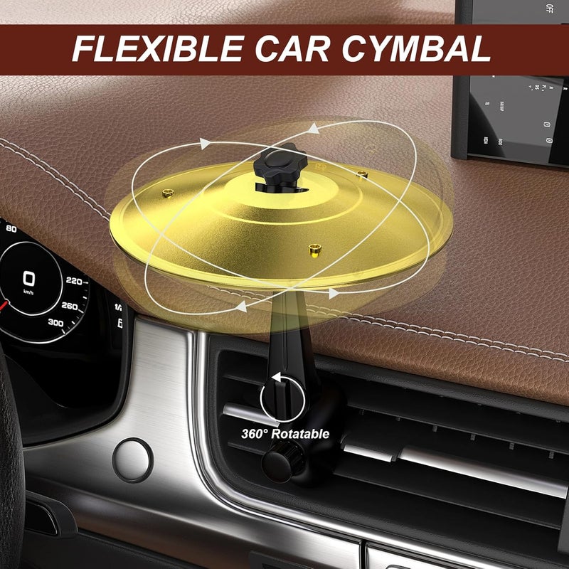 MENGBEI Car Crash Cymbals, Car Drum Air Vent, Hand Drum Percussion Instruments Decoration, Design for Drummers, Music Lovers, Driving Entertainment, Easy Installation for All Types of Vehicles - Image 3