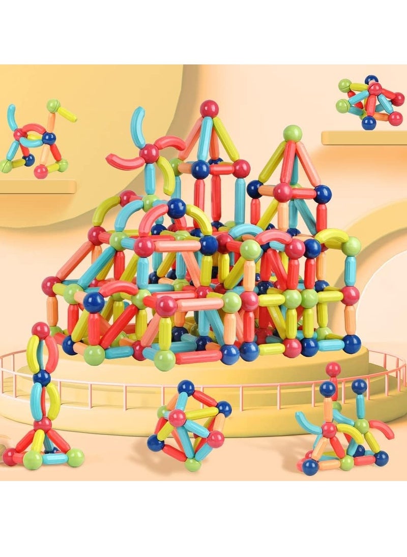 84 Pcs Magnetic Building Sticks Blocks Toys, Magnet Educational Toys Magnetic Blocks Sticks Stacking Toys  - Image 1