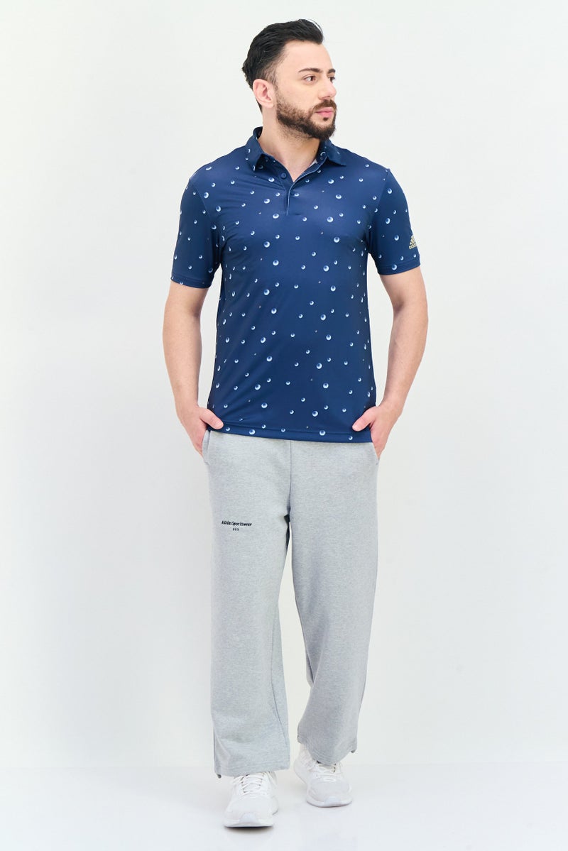 Adidas Men Sportswear Fit Short Sleeve All Over Print Golf Polo Shirt, Multicolor  - Image 2