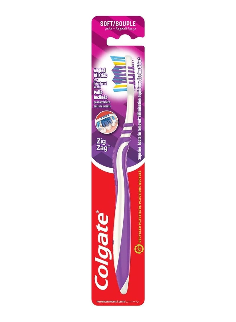 Colgate Zig Zag Flexible + Tongue Cleaner Soft Toothbrush - Image 1