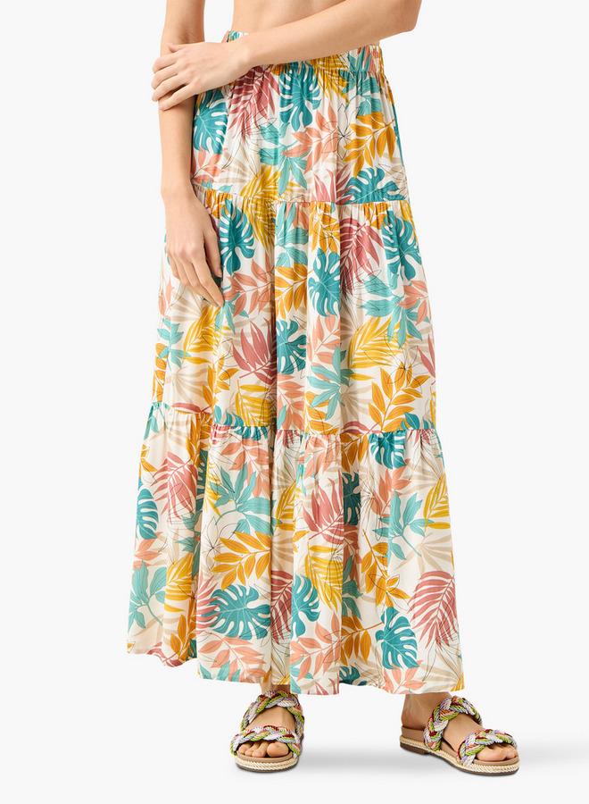 Splash FAV Printed Maxi Skirt with Elasticated Waistband - Image 1