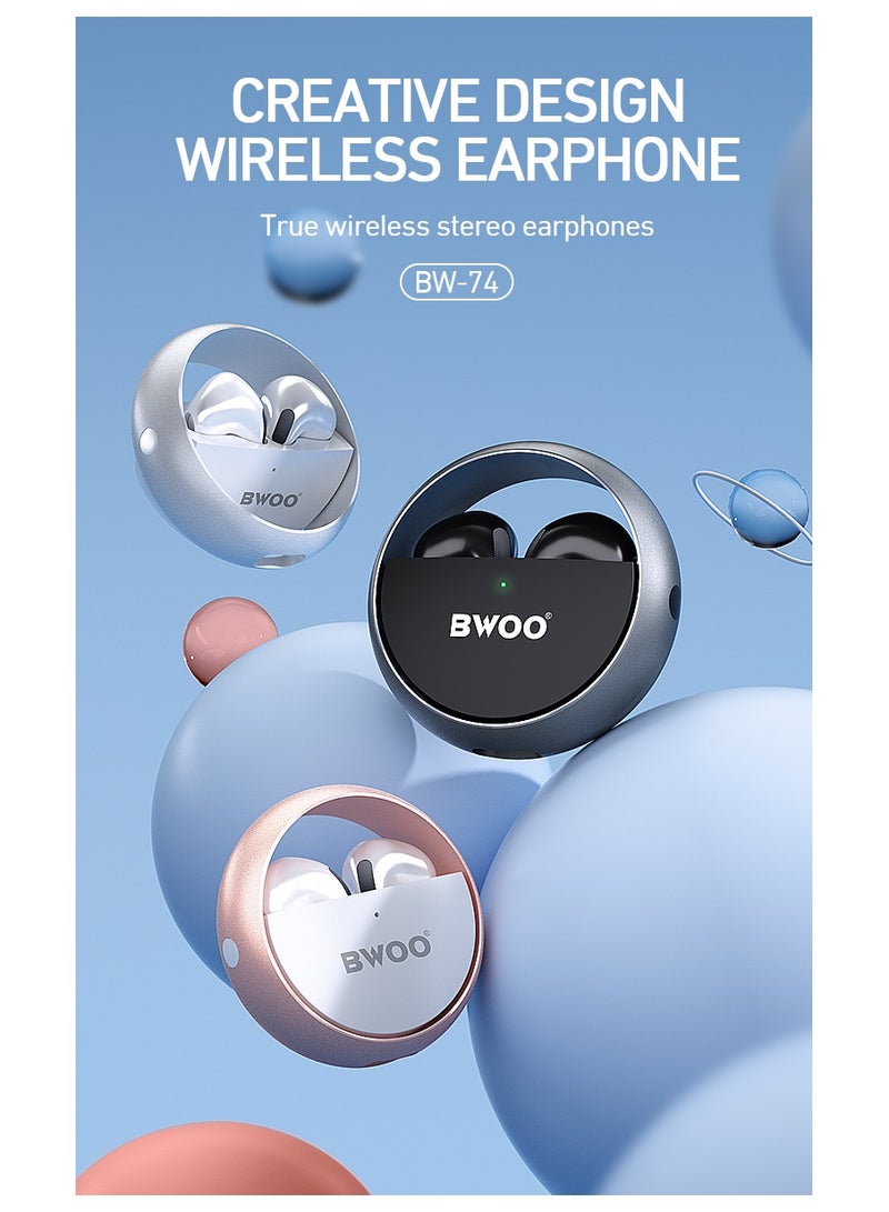 BWOO True Stereo Wireless Earphone Black - Image 2
