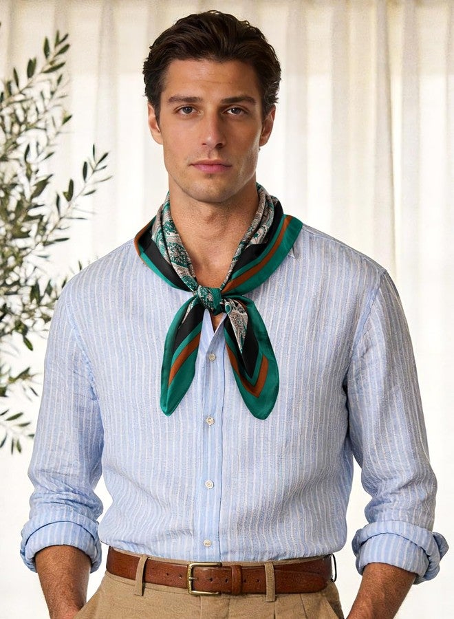 جيرينلي منديل رجالي أنيق من جيرينلي، مزين بنقشة بيزلي، مصنوع من الساتان، بتصميم مربع أنيق. - Image 3