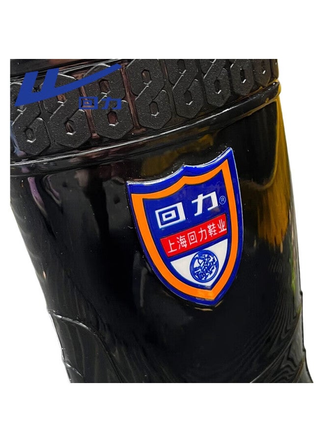 Pull Back Warrior Rain Boots For Men, Outdoor Waterproof Non-Slip Rubber Shoes, Durable Water Shoes, 67-1 Black Mid-Calf Size 39 - Image 3