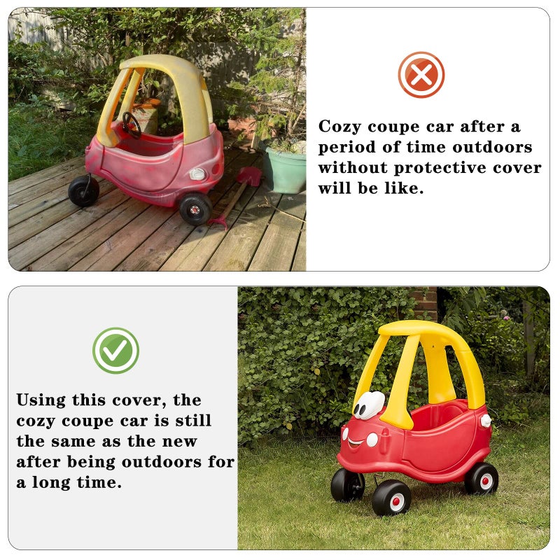 Tonhui Waterproof Cover for Cozy Coupe Truck Ride-On Car, for Kids Foot-Power Car, Toddler Car Push and Buggy Cover Outdoor Sun, Dust, Snow Protection (Only Use for Cozy Coupe) - Image 3