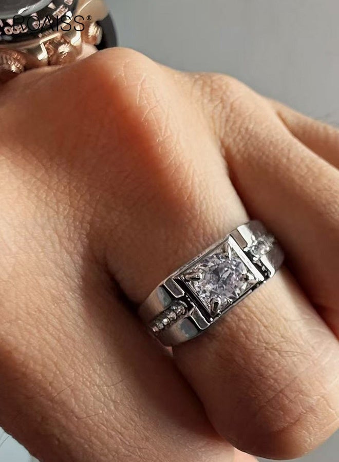 خواتم زواج مفتوحة من المويسانيت المقلد مطلية بالذهب للجنسين