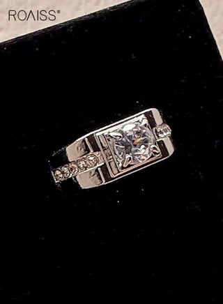 خواتم زواج مفتوحة من المويسانيت المقلد مطلية بالذهب للجنسين