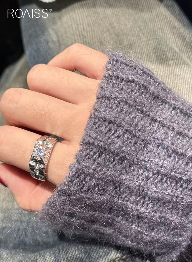 خواتم زواج مفتوحة من المويسانيت المقلد مطلية بالذهب للجنسين