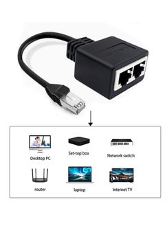 Y&D Ethernet Splitter, RJ45 LAN Socket Connector Adapter, Tuliyet 1 Male to 2 Female Network Adapter for Super Cat5 and Cat5e Cat6 Cable Splitter , Black  - Image 3