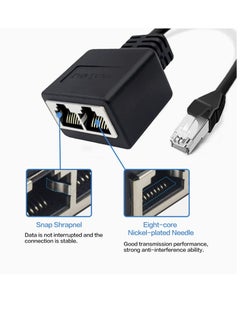 Y&D Ethernet Splitter, RJ45 LAN Socket Connector Adapter, Tuliyet 1 Male to 2 Female Network Adapter for Super Cat5 and Cat5e Cat6 Cable Splitter , Black  - Image 4
