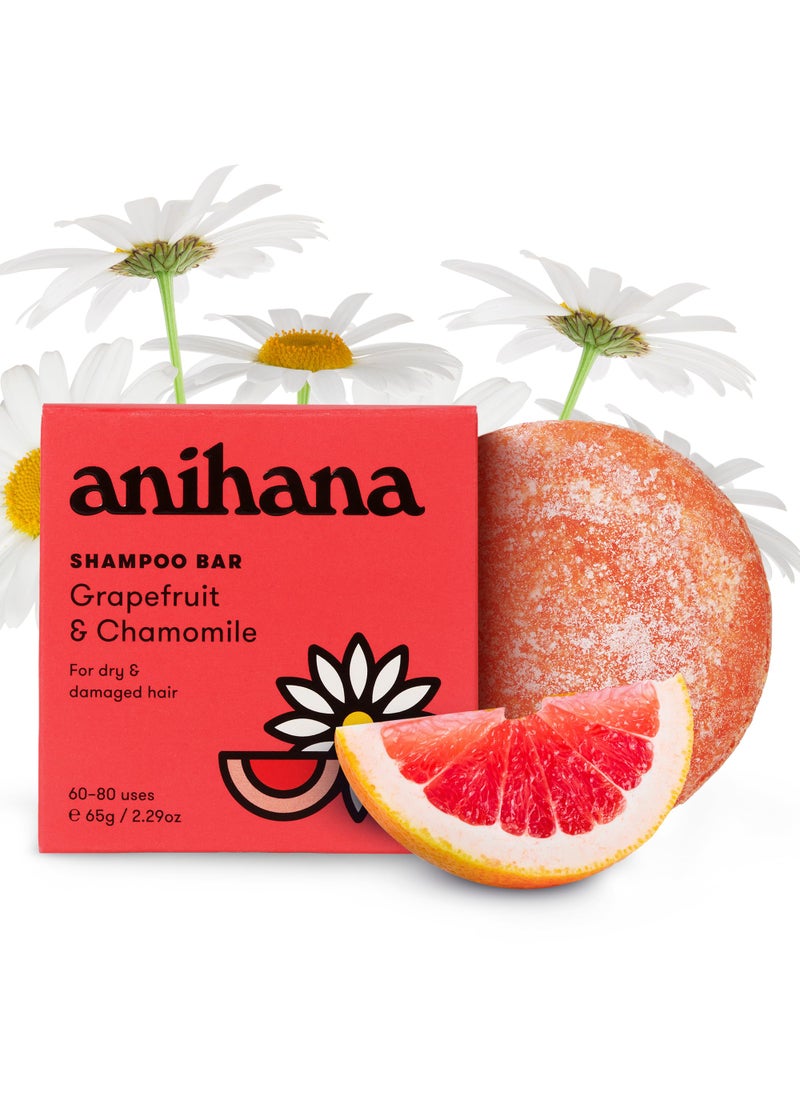 ANIHANA - ANIHANA Shampoo Bar for Dry Damaged Safe For Color Treated Hair Moisturizing Hydrating Healthy Looking Hair Paraben Free Grapefruit and Chamomile 2.29 oz - Image 1