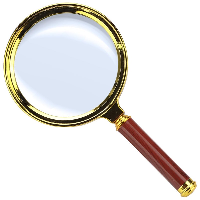 Zeno Magnifying Glass 90mm â€“ Handheld Glass Lens Magnifier with Wooden Handle â€“ Large Strong Magnifier for Reading, Crafts & Hobbies â€“ Zoom x 10, Classic Detective Style Inspired by Sherlock Holmes - ZENO - Image 1