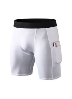 Men Quick Dry Breathable Elastic Shorts White