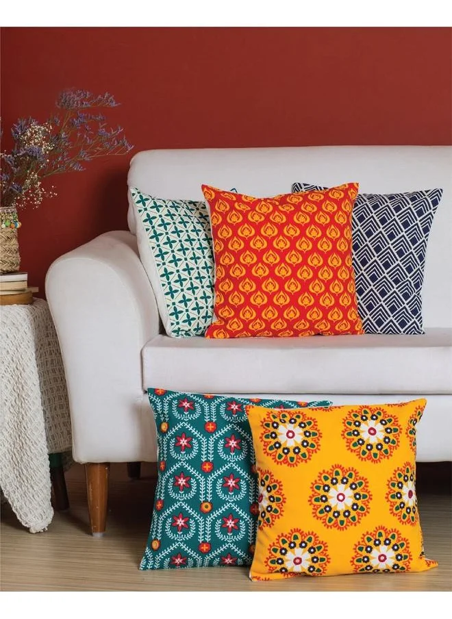 Chumbak Pattern Party Cushion Cover - Set of 5