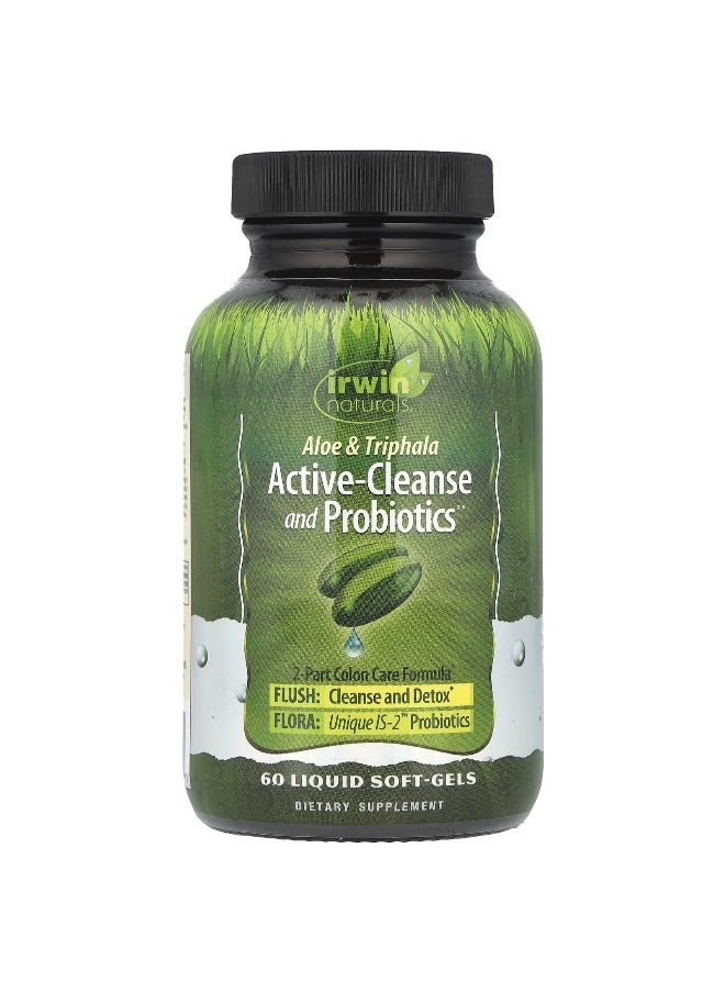 Irwin Naturals Irwin Naturals, Aloe & Triphala Active-Cleanse and Probiotics®, 60 Liquid Soft-Gels  - Image 1