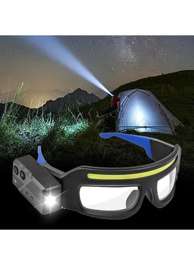 HUMJO LED Safety Glasses with Front Light & Side Flashlight, Rechargeable Hands-Free Work Light Goggles, COB Headlamp Safety Eyewear for Repair, Night Work, Cycling, Camping, Mechanic & Outdoor Use - Image 4