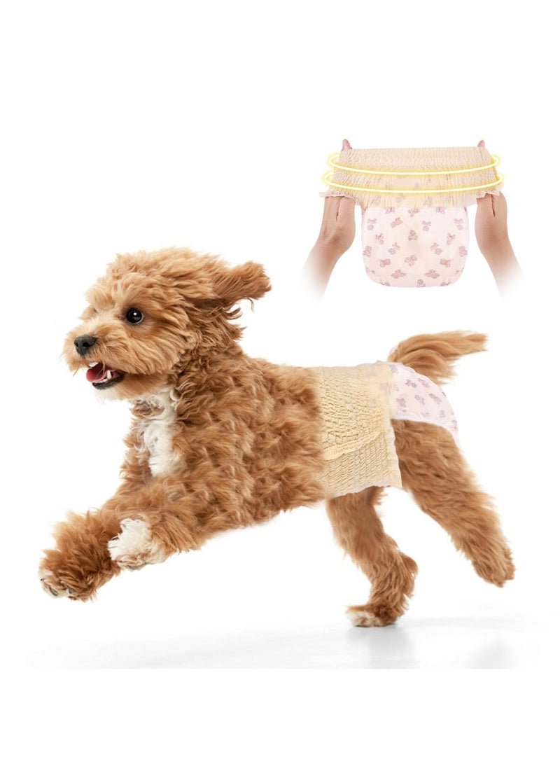 CMGTYYD. حفاضات كلاب للإناث، حفاضات جرو يمكن التخلص منها مع خصر قابل للتمدد، حفاضات كلاب قابلة للسحب للكلاب في الحرارة، تصميم فائق الامتصاص ومقاوم للتسرب، 10 قطع، مثالية للكلاب المتوسطة (M) - Image 1