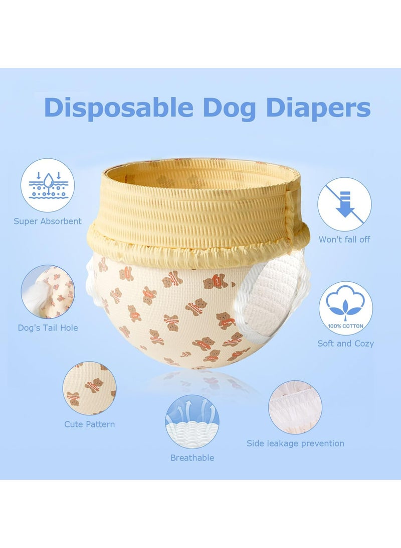 CMGTYYD. حفاضات كلاب للإناث، حفاضات جرو يمكن التخلص منها مع خصر قابل للتمدد، حفاضات كلاب قابلة للسحب للكلاب في الحرارة، تصميم فائق الامتصاص ومقاوم للتسرب، 10 قطع، مثالية للكلاب المتوسطة (M) - Image 2