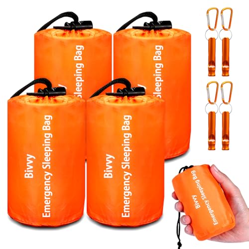 Cymuber Emergency Sleeping Bag Survival Bag, Cymuber Portable Waterproof Thermal Bivy Sacks Tac Bivvy Bags,Camping Mylar Sleeping Bag Survival Gear Emergency Blankets Survival Shelter - Image 1