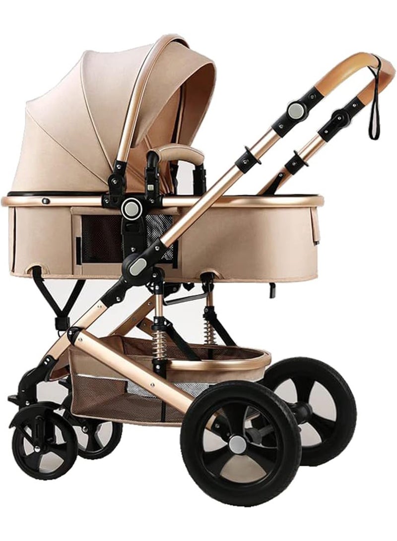 MONOGUE Baby Stroller 3-in-1 with Reversible Seat Convertible Infant to Toddler Travel System with Bassinet Adjustable Canopy, Shock Absorption Suitable for Newborn to 36 Months. - Image 1