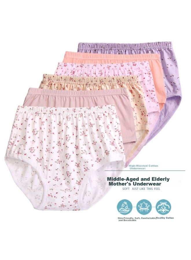 Bejirog Women's High Waist Cotton Underwear For Middle-aged And Elderly Ladies, Grandma's Plus Size Cotton Shorts - Image 4
