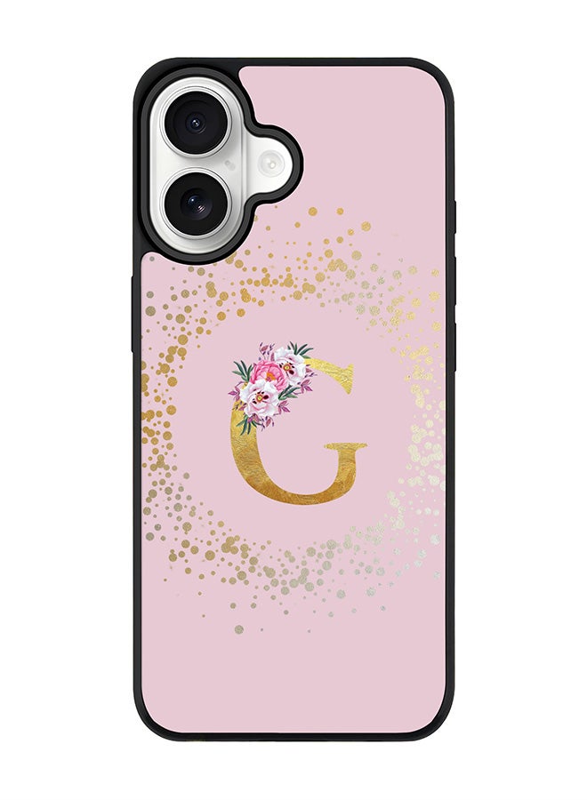 Stylizedd iPhone 17 Case, [Compatible with MagSafe] Slim Magnetic cover Phone Case iPhone 17 -Custom Monogram Floral - G  (Pink ) - Image 1