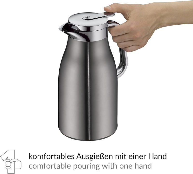 Alfi Thermos Flask, Stainless steel Plastic Glass, Cool Grey, 1 Litre - Image 3