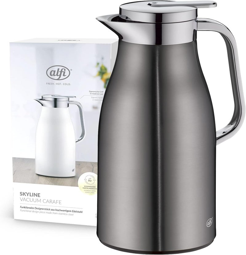 Alfi Thermos Flask, Stainless steel Plastic Glass, Cool Grey, 1 Litre - Image 1