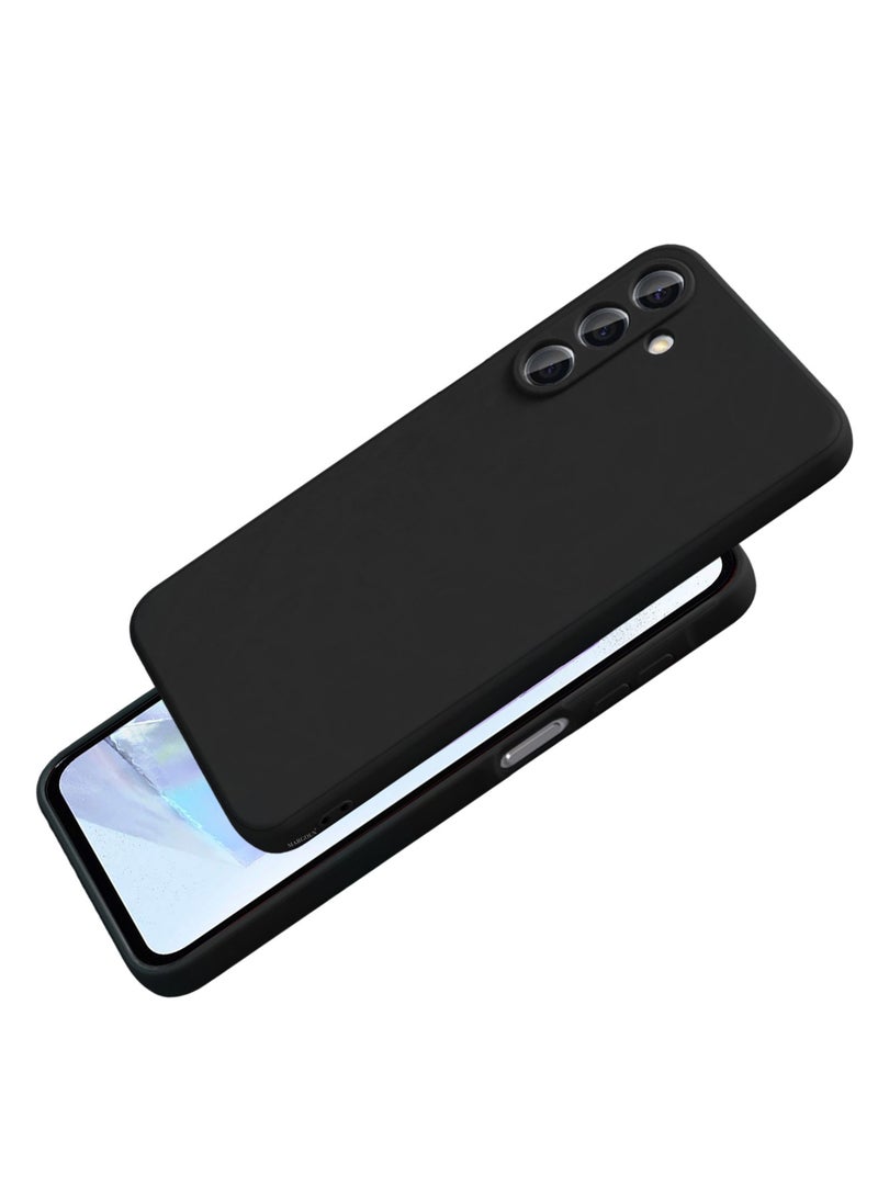 CATANES 2Packs Liquid Silicone Case for Samsung Galaxy A55 Protective Phone Case with Soft Anti-Scratch Microfiber Lining Utra Slim Drop Protection Phone Cover with 3D Screen Protector - Black - Image 3