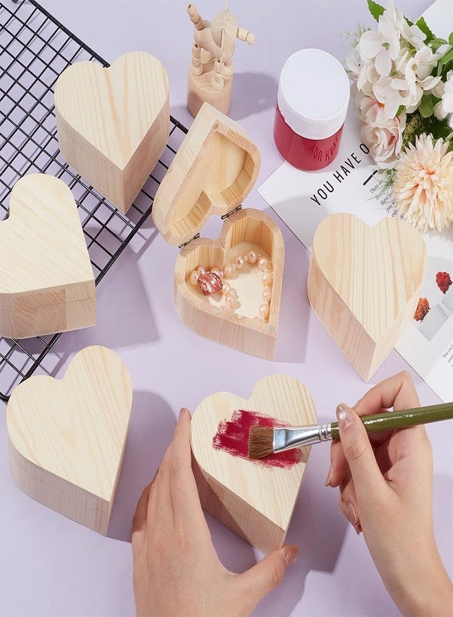 UNICRAFTALE 12Pcs Unfinished Wood Heart Box Unpainted DIY Storage Box Wooden Boxs with Hinged Lid Love Gift Boxs for DIY Valentine'S Day Crafting Making 3.58"x3.86"x1.77" - Image 4