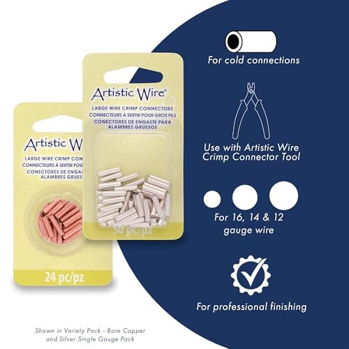 Artistic Wire Large Gauge Crimp Tubes, Brass Color, for 14 ga Wire, ID 2.0 mm / .078 in, 50 pc - Image 2