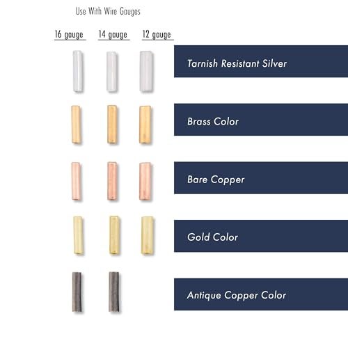 Artistic Wire Large Gauge Crimp Tubes, Brass Color, for 14 ga Wire, ID 2.0 mm / .078 in, 50 pc - Image 4