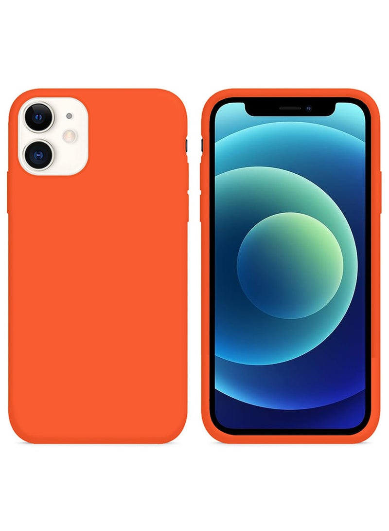 CATANES Protective Soft Silicone Case Cover for iPhone 12 mini - Orange - Image 4