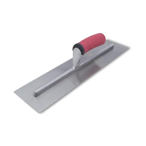 MARSHALLTOWN QLT Concrete Finishing Trowel, 16 x 4 Inch Carbon Steel Blade, Soft Grip Handle, FT164 - Image 1
