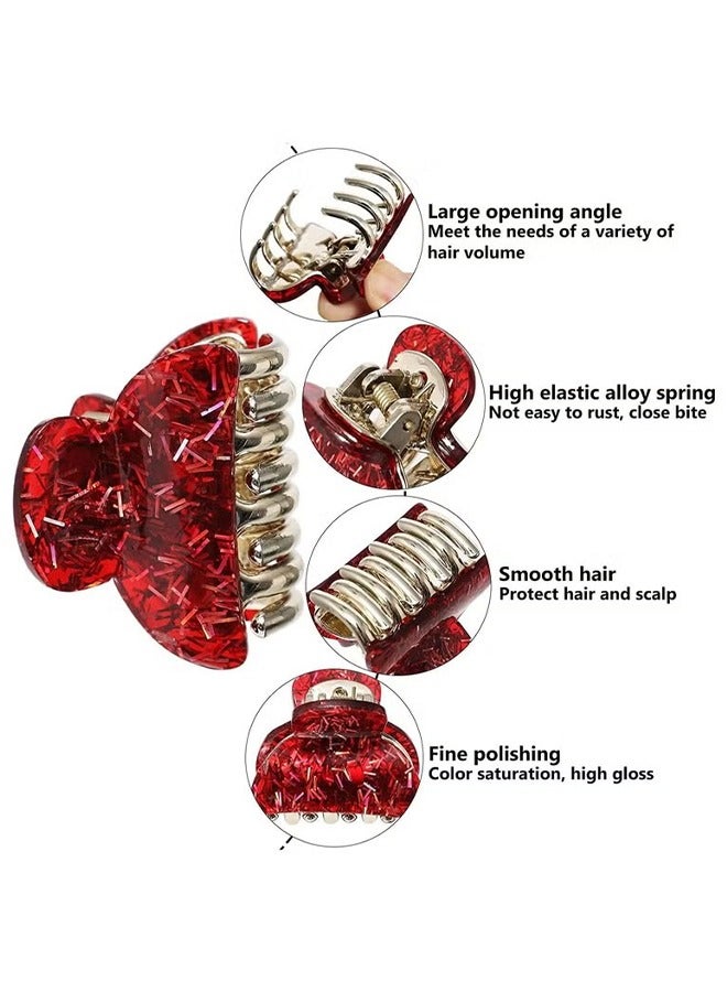 اتش واي 12 قطعة مقاطع مخلب الشعر الصغيرة للنساء الفتيات 1.5 بوصة لطيف مقاطع الشعر بلينغ الترتر مقاطع الفك للشعر الرقيق الكثيف عدم الانزلاق عقد قوي مشابك الشعر (الترتر الطويل) - Image 2