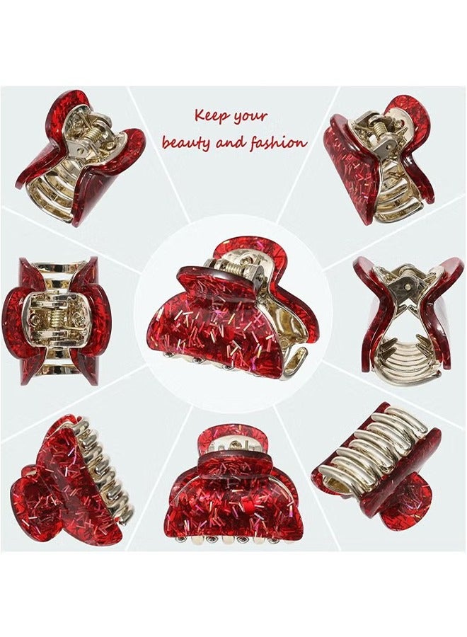 اتش واي 12 قطعة مقاطع مخلب الشعر الصغيرة للنساء الفتيات 1.5 بوصة لطيف مقاطع الشعر بلينغ الترتر مقاطع الفك للشعر الرقيق الكثيف عدم الانزلاق عقد قوي مشابك الشعر (الترتر الطويل) - Image 3