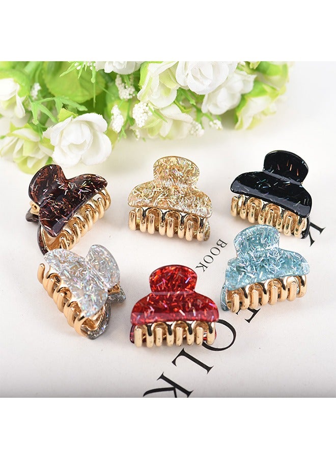 اتش واي 12 قطعة مقاطع مخلب الشعر الصغيرة للنساء الفتيات 1.5 بوصة لطيف مقاطع الشعر بلينغ الترتر مقاطع الفك للشعر الرقيق الكثيف عدم الانزلاق عقد قوي مشابك الشعر (الترتر الطويل) - Image 5