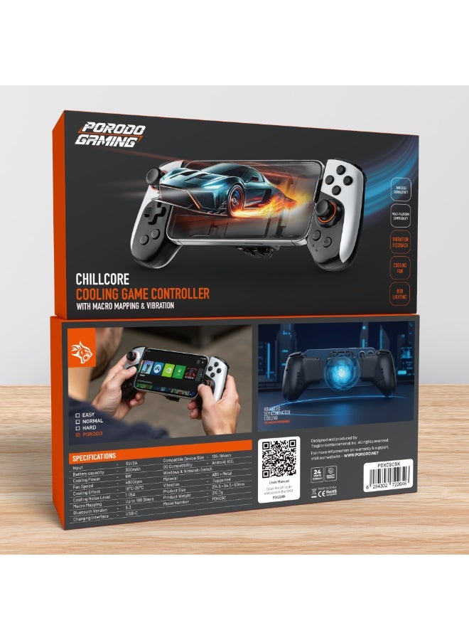 بورودو جهاز تحكم الألعاب تشيلكور مع التبريد والاهتزاز وخرائط الماكرو القابلة للتخصيص / توافق عالمي مع الهواتف / إضاءة RGB / اتصال لاسلكي / متوافق مع Android وiOS وWindows وNintendo Switch والمزيد - أسود - Image 5