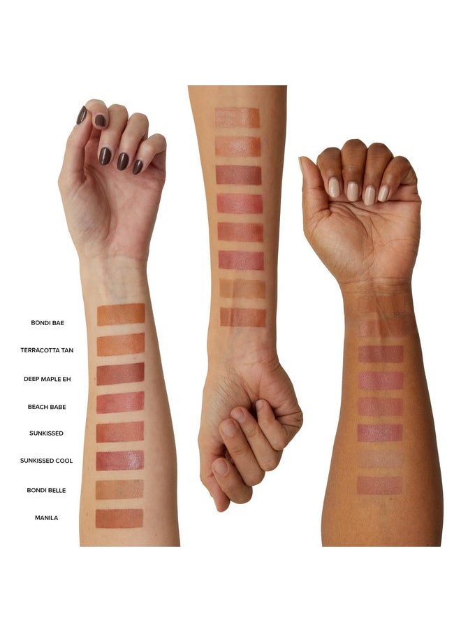 NUDESTIX - Nudies Matte Cream Bronzer 3-In-1 All Over Face Colour For Face, Eyes, And Lips W/Blending Brush (Beach Babe) - Image 1