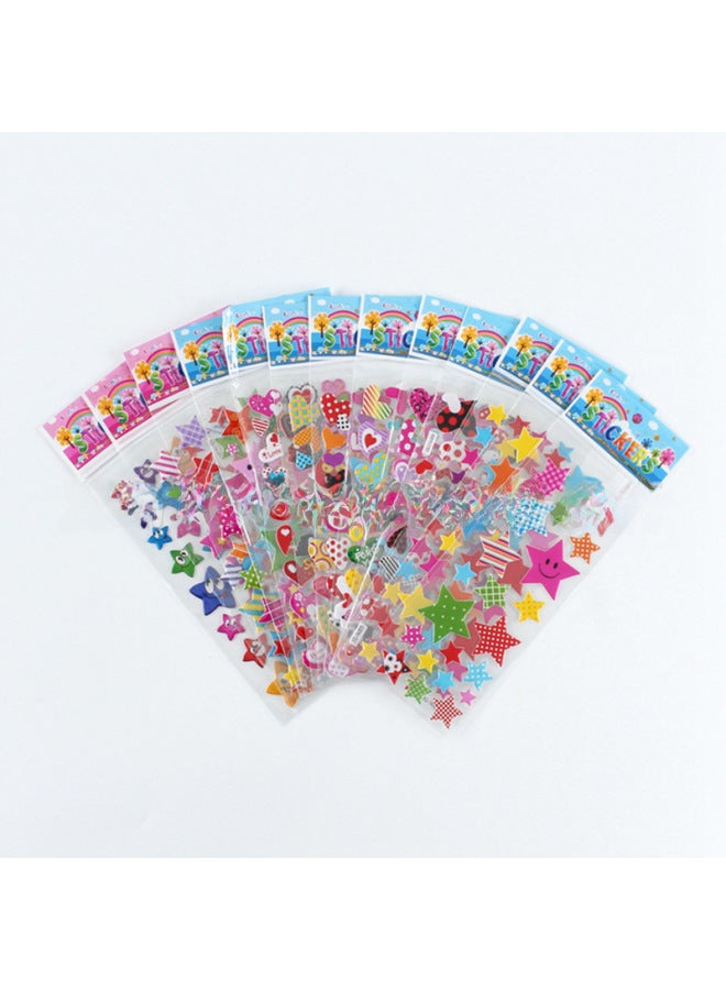 اكس اس ملصقات كرتونية مجسمة فقاعية، ملصقات مكافأة لرياض الأطفال، ملصقات لاصقة على شكل فراشات حب كرتونية، ملصقات مجسمة ثلاثية الأبعاد للأطفال - Image 2